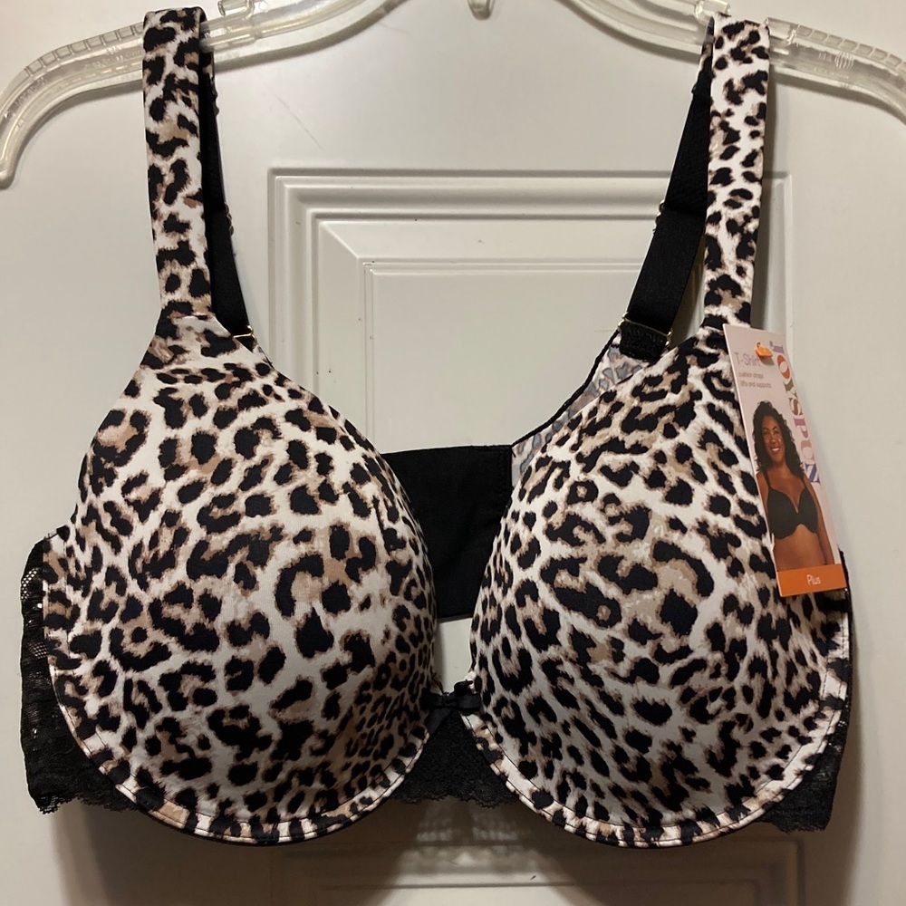 Leopard Print T-Shirt Bra 38DD NWT‎